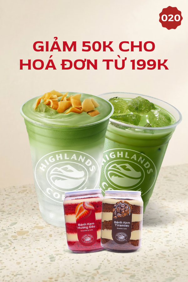 Highlands Coffee - GIẢM 15% CHO TOÀN BỘ MENU NƯỚC